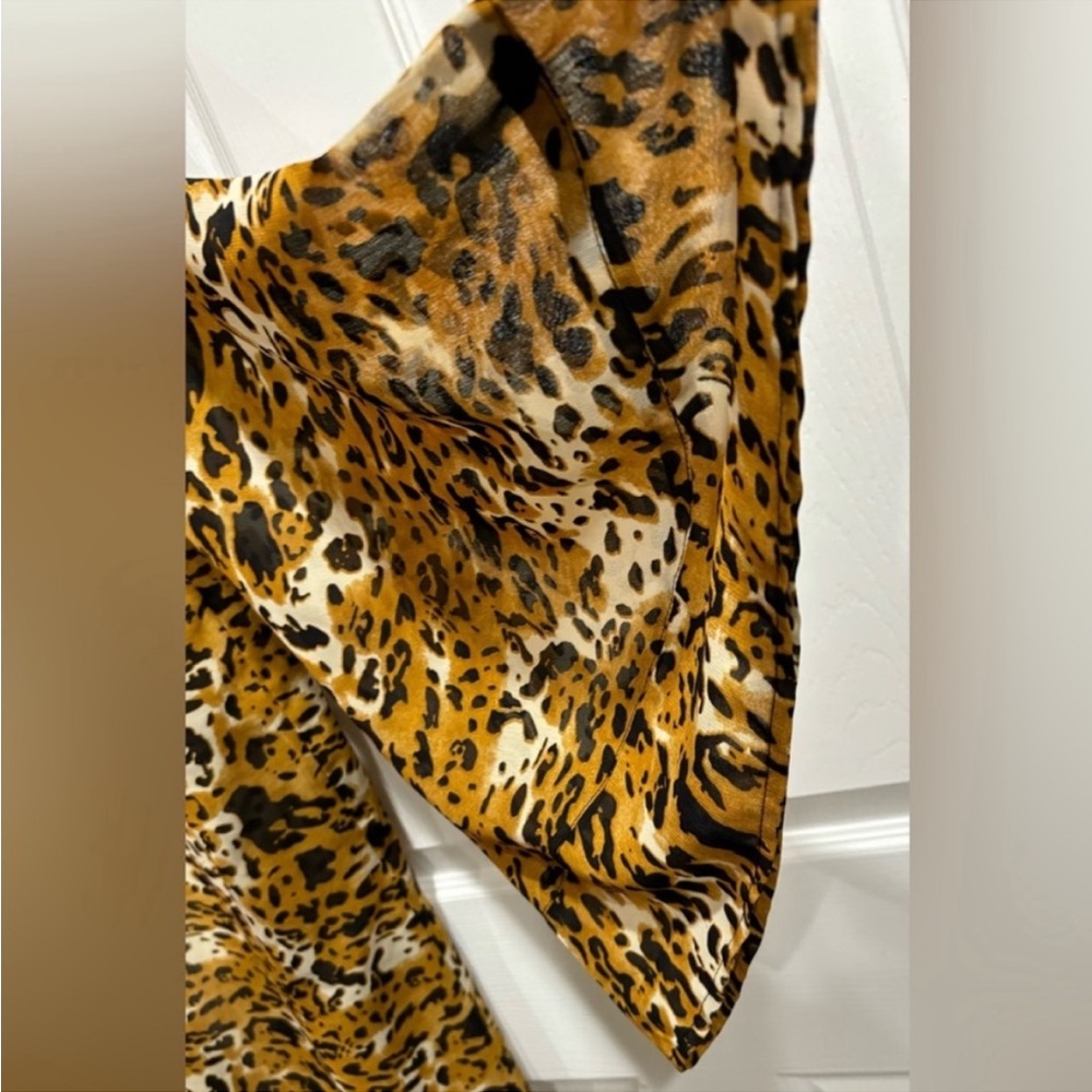 America & beyond woman Leopard print tunic kimono maxi dress cardigan size M - Picture 7 of 7